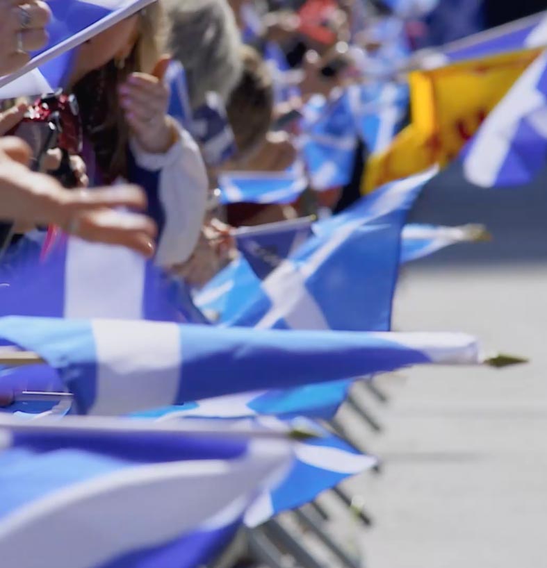 an overview saltire flags